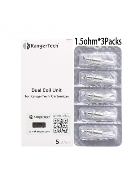 KangerTech Dual Coil(1.2ohm/1.5ohm/1.8ohm) 1.5ohm*3 Packs:0 0