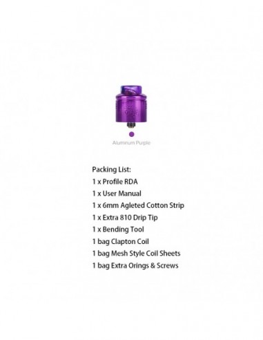 WOTOFO Profile 24mm Mesh RDA With Mesh Style Coil Aluminum Purple RDA:0 US