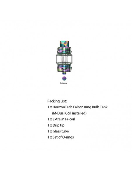 HORIZONTECH Falcon King Bulb Tank 6ml Included M1+ Coil/M-Dual Coil Rainbow Tank:0 US