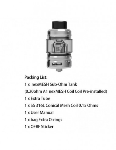 OFRF NexMESH Sub-Ohm Tank 4ml & 25mm SS Tank 1pcs:0 US