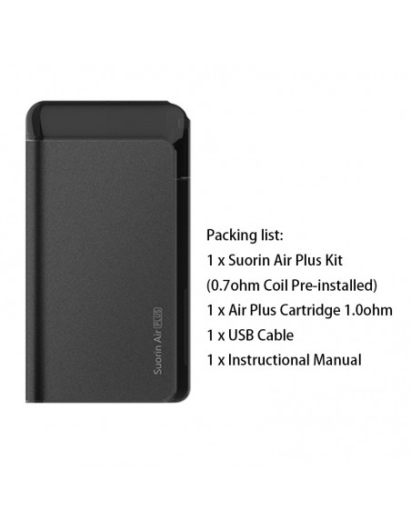 Suorin Air Plus Kit 900mAh & 3.5ml Pod System Black Kit 1pcs:0 US