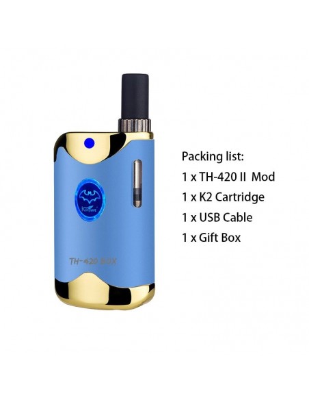 Kangvape TH-420 II Kit: 510 Thread CBD Vape Box Mod 650mah Blue Kit 1pcs:0 US