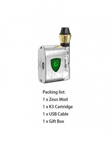 Kangvape Zeus CBD Vape Kit: 510 Thread Box Mod 450mah Silver Kit 1pcs:0 US