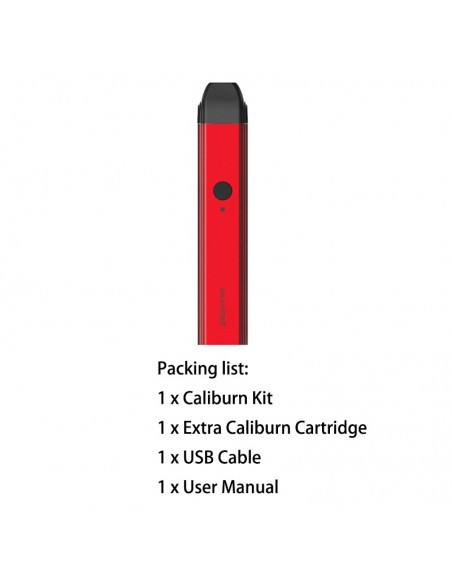 Uwell Caliburn Pod System Vape Kit 520mAh & 2ml Red Caliburn Kit 1pcs:0 US