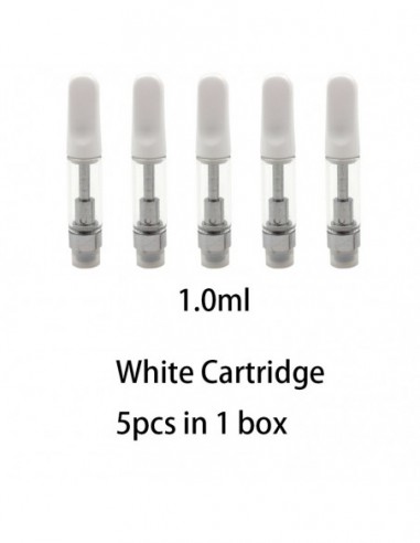 CCELL 510 thread cartridge & ceramic coil cartridges for CBD oil White 1.0ml Cartridge 5pcs:0 US