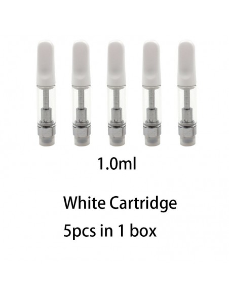 CCELL 510 thread cartridge & ceramic coil cartridges for CBD oil White 1.0ml Cartridge 5pcs:0 US