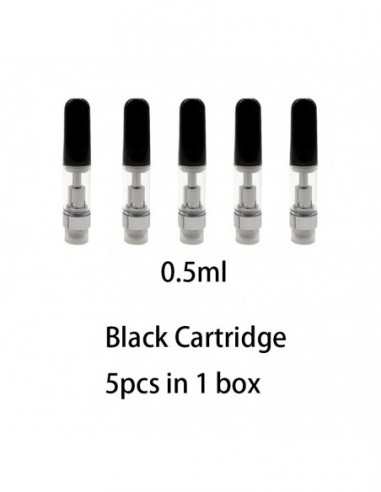 CCELL 510 thread cartridge & ceramic coil cartridges for CBD oil Black 0.5ml Cartridge 5pcs:0 US