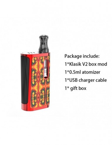 Kangvape Klasik V2 Kit 650mAh Red Metal Kit 1pcs:0 US