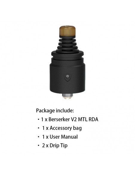 Vandy Vape Berserker V2 MTL RDA 22mm & 1.5ml Black RDA 1pcs:0 US