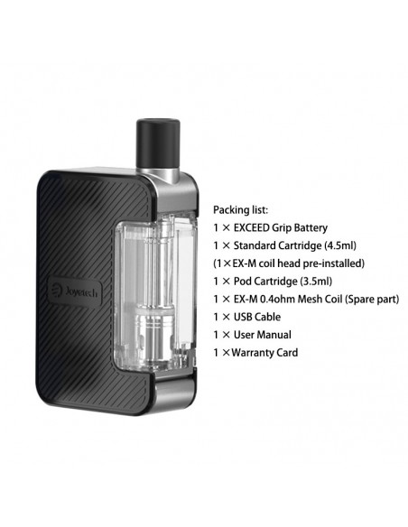 Joyetech Exceed Grip Kit 1000mAh Pod System Black Kit 1pcs:0 US