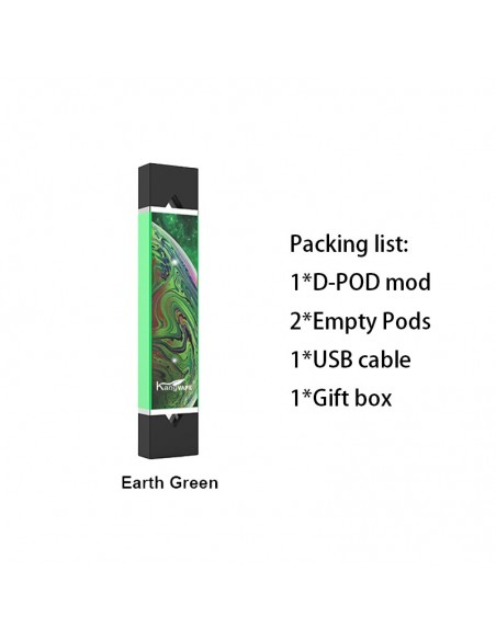 Kangvape D-pod V2 Kit 400mAh V/V Battery Earth Green Kit 1pcs:0 US