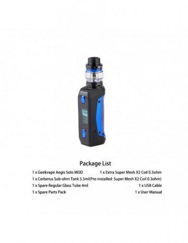 Geekvape Aegis Solo Mod Kit Blue Kit 1pcs:0 US
