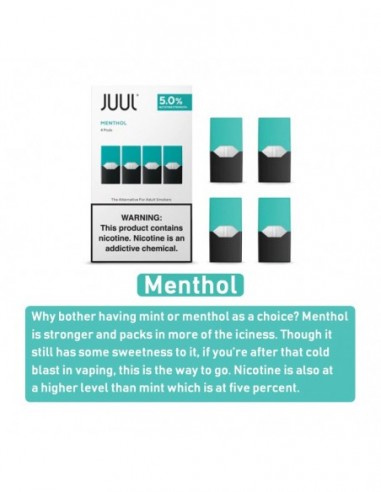 JUUL Pod Flavors Menthol Pod 5% Nic 4pcs:0 US