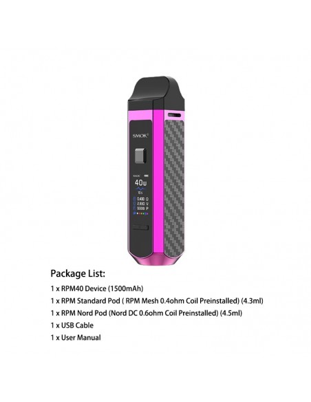 Smok RPM40 Kit Purple Red Kit 1pcs:0 US