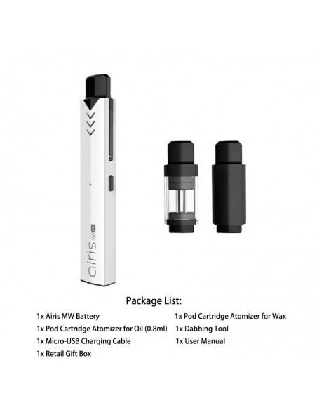 Airistech Airis MW Vape Pen For Wax/Oil White Kit 1pcs:0 US