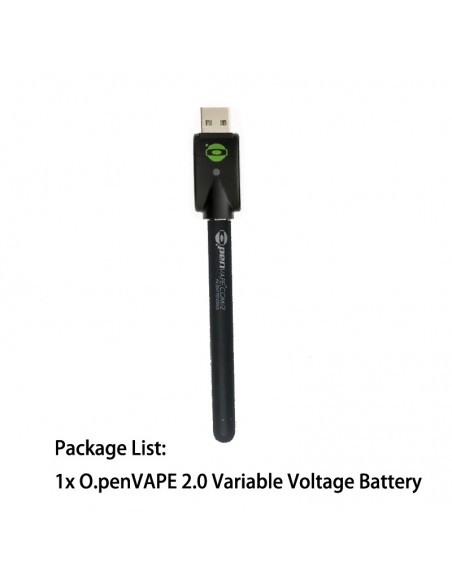 O.Pen Vape 2.0 Variable Voltage Battery Black Battery 1pcs:0 US