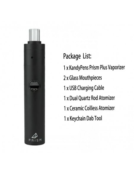 KandyPens Prism Plus Vaporizer Kit For Wax/Dabs/Oils Black Full Kit 1pcs:0 US