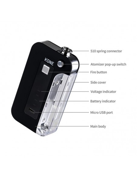 LTQ Vapor KONE 510 Thread Box Mod 900mAh 2