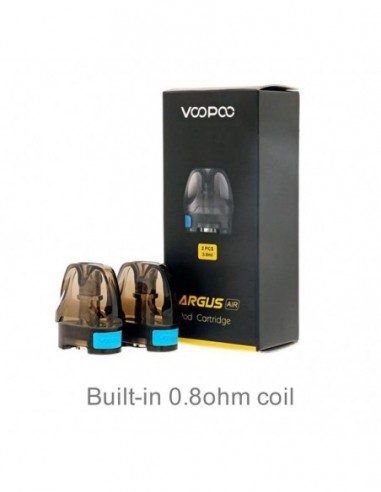VOOPOO Argus Air Replacement Pods Pod Cartridge Built-in 0.8ohm Coil 2pcs:0 US