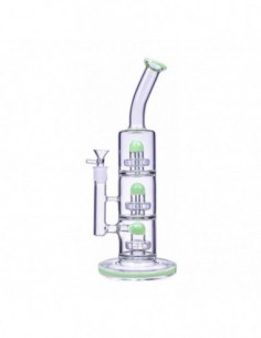 The Defender Triple Inline Showerhead Bong 14 Inches 0 2
