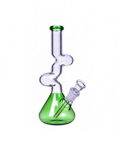 The Goliath Curved Neck Double Zong Bong 8 Inches Green 1pcs:0 US