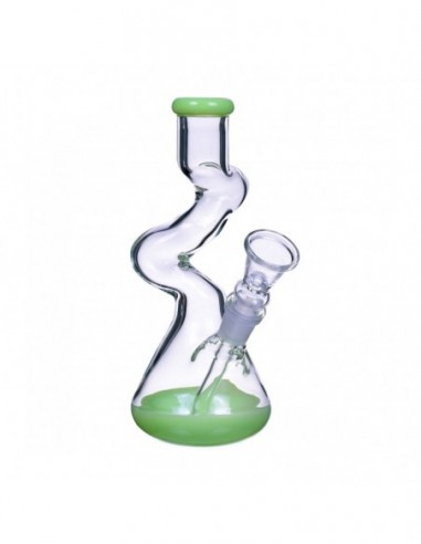 The Goliath Curved Neck Double Zong Bong 8 Inches Slime Green 1pcs:0 US