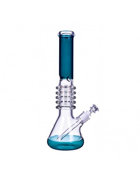 The Secret Rings Ribbed Beaker Bong 16 Inches Teal 1pcs:0 US