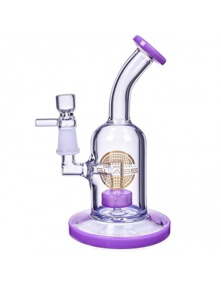 The Attraction Titled Showerhead Perc Bong & Dab Rig 7 Inches Purple 1pcs:0 US