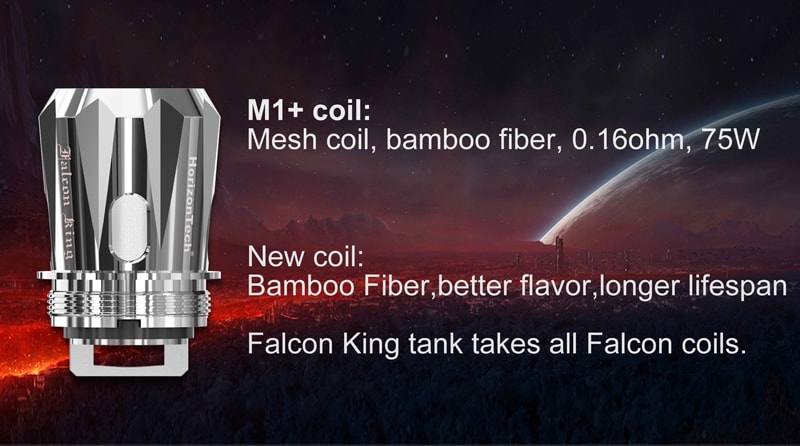 M1+ coil: Mesh coil, bamboo fiber, 0. 16ohm,rate for 75W