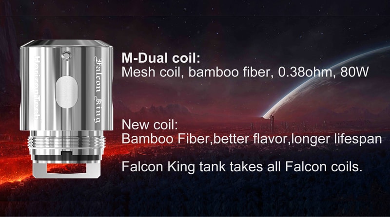 M-Dual coil: Mesh coil, bamboo fiber, 0. 38ohm, rate for 80W