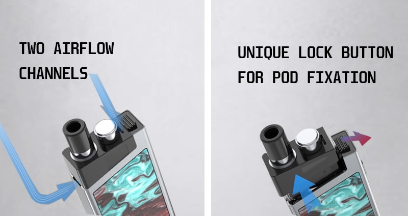SMOK Trinity Alpha Two Airflow Channels, Unique Lock Button for Pod Fixation