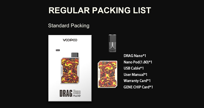 VOOPOO Drag Nano Regular Packing List