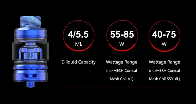 OFRF nexMesh sub-ohm tank Specification