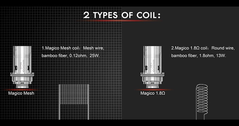 Horizon Magico coils Options: Magico Mesh Coil 0.12ohm and Magico Coil 0.18ohm