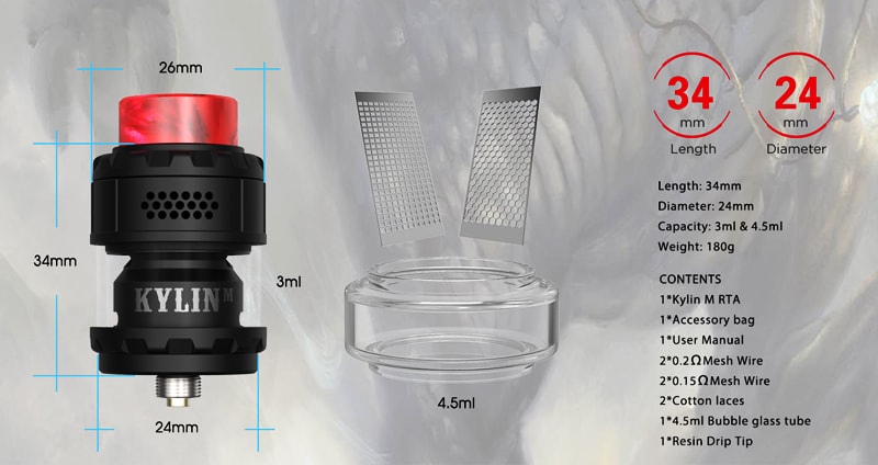 Vandyvape Kylin M RTA Specifications