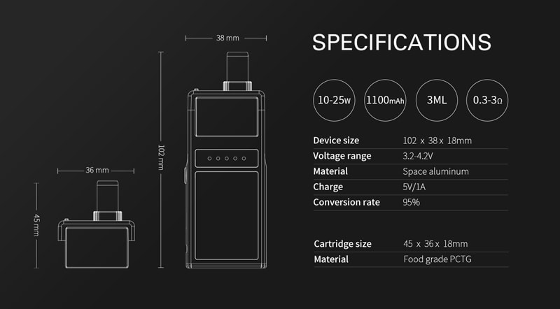 Smoant Pasito kit Specifications