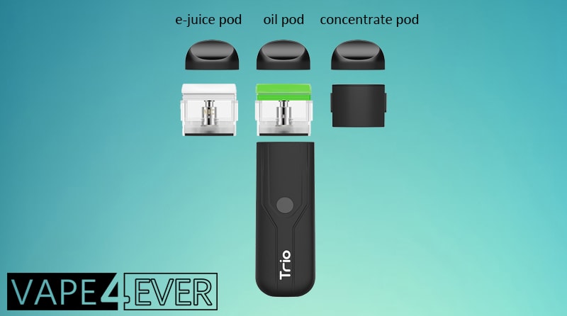 Three Different Refillable Pods Of Yocan Trio Vape Pen