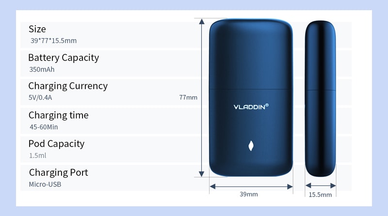 Vladdin Eden Pod System Kit Specifications