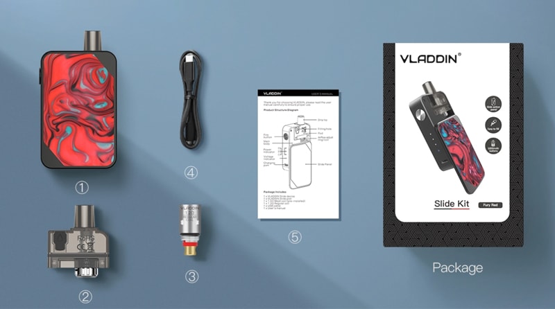 Vladdin Slide Pod Kit Package Includes