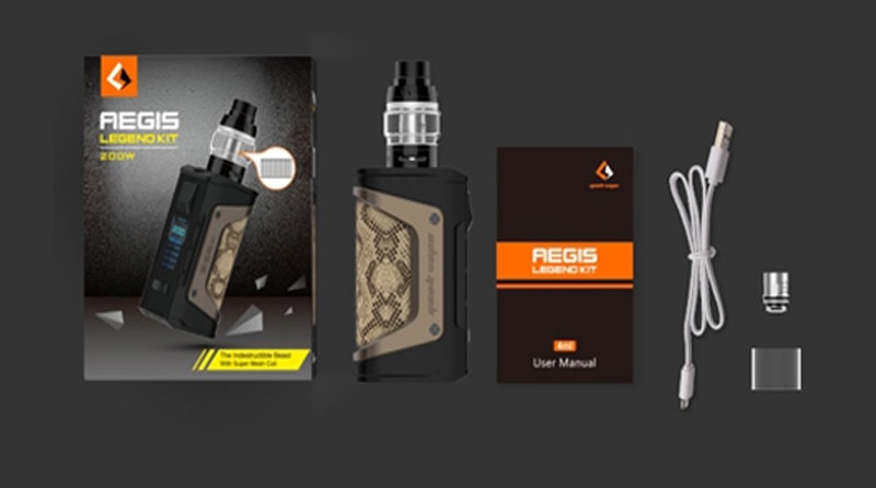 GeekVape Aegis Legend 200W Kit Package Includes