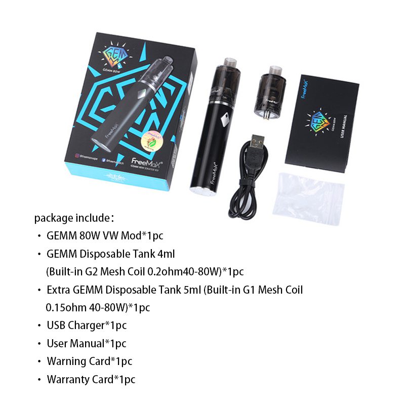 Freemax GEMM 80W Starter Kit 2900mAh With GEMM Disposable Tank 1