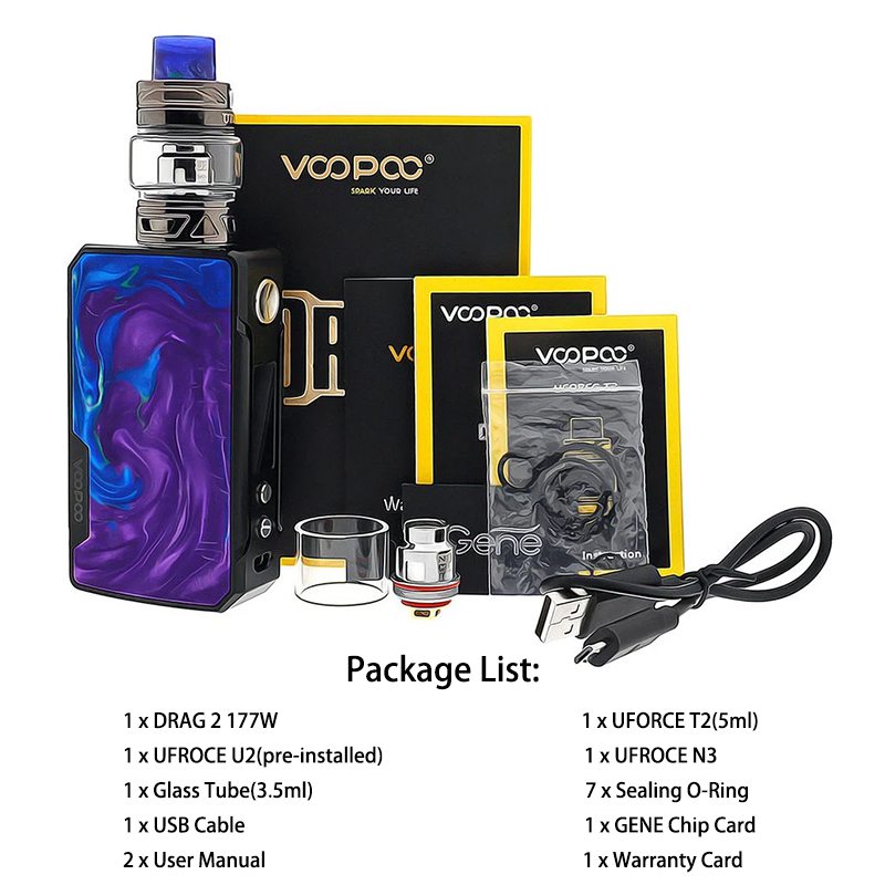 VOOPOO Drag 2 Kit With Uforce T2 Tank 1