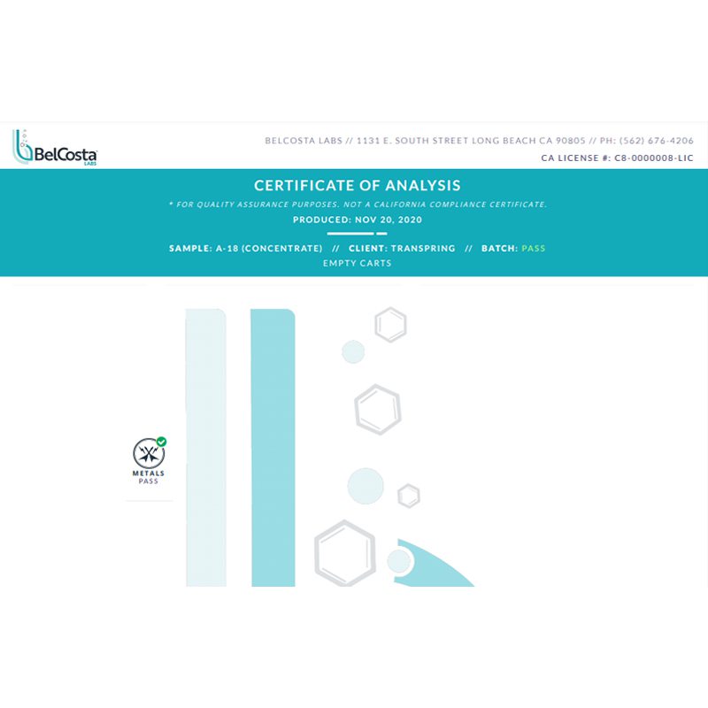 Transpring A18 Full Ceramic Cartridge & Lab Test Report 3