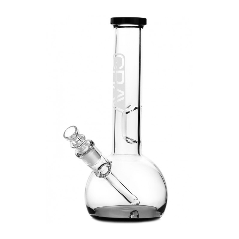 Grav Small Black Accent Round Base Bong 8 Inches 0