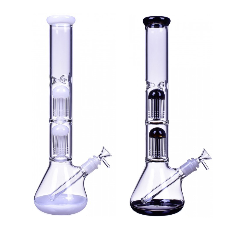 Double Tree Perc 16 Arm Bong With Down Stem And Matching Bowl 17 Inches 0