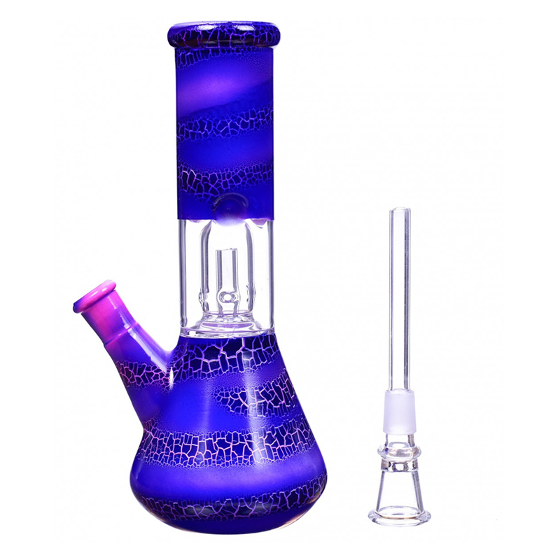 Deep Crackle Percolator Beaker Bong 8 Inches 1