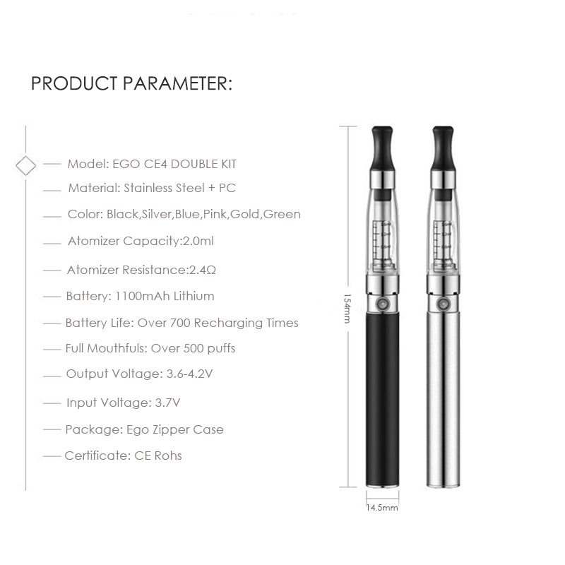 Electronic Cigarette CE4 Double Starter Kits(1100mah) 2